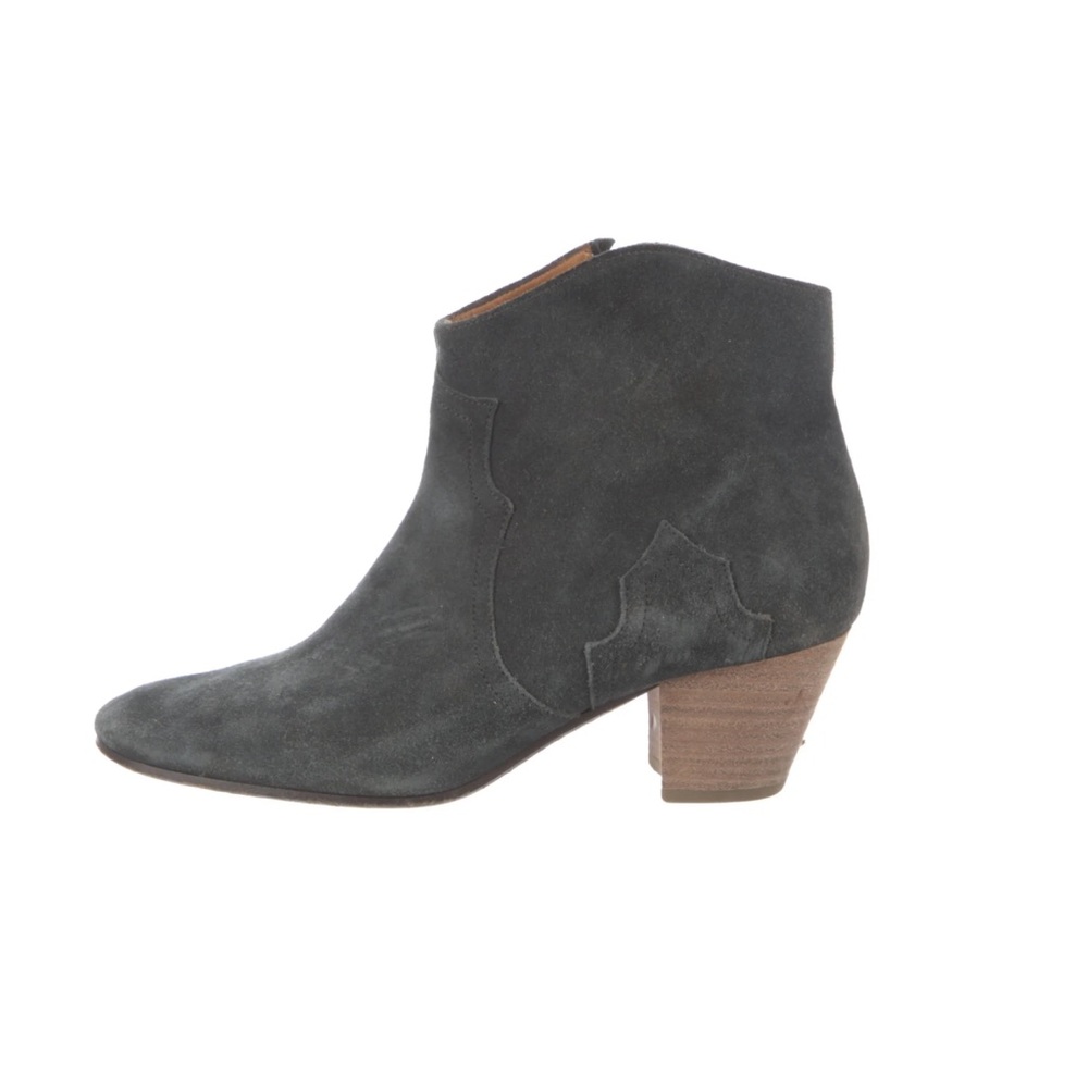 ISABEL MARANT Étoile Suede Western Boots - Washed Black